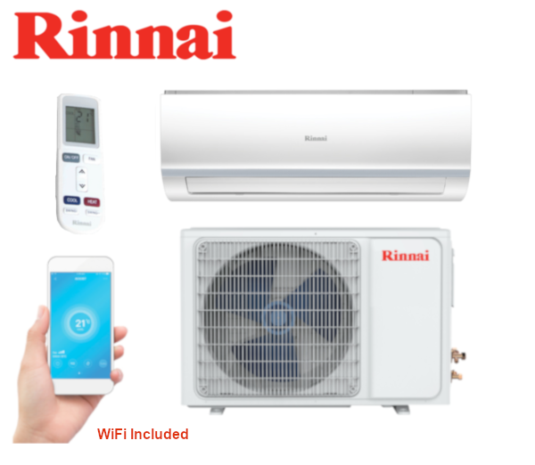 Rinnai HSNRA80 8.0kW Hiwall D Series Inverter Split Air Conditioner  Brisbane Sydney Installation Cos