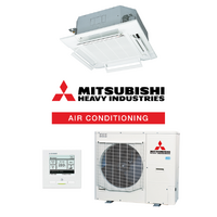 Mitsubishi Heavy (MHI) 12.1kW FDT125AVNPWVH-RC-EXZ3A 1PH Cassette Air Conditioning System