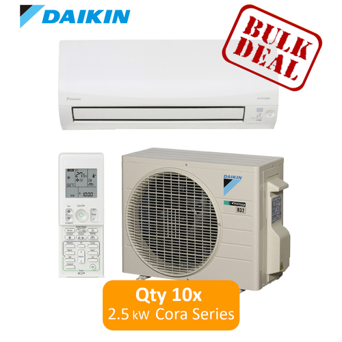 Bulk Buy Qty 10 - Daikin Cora FTKM25Q 2.5kW Cooling Only Wall Split System, Optional Wifi Adaptor