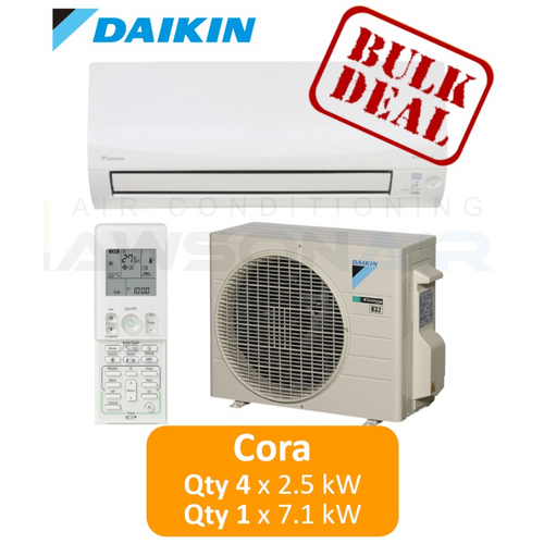 Retail Bulk Buy - Daikin Cora Qty 4 FTXM25Q 2.5kW + Qty 1 FTXM71Q 7.1kW